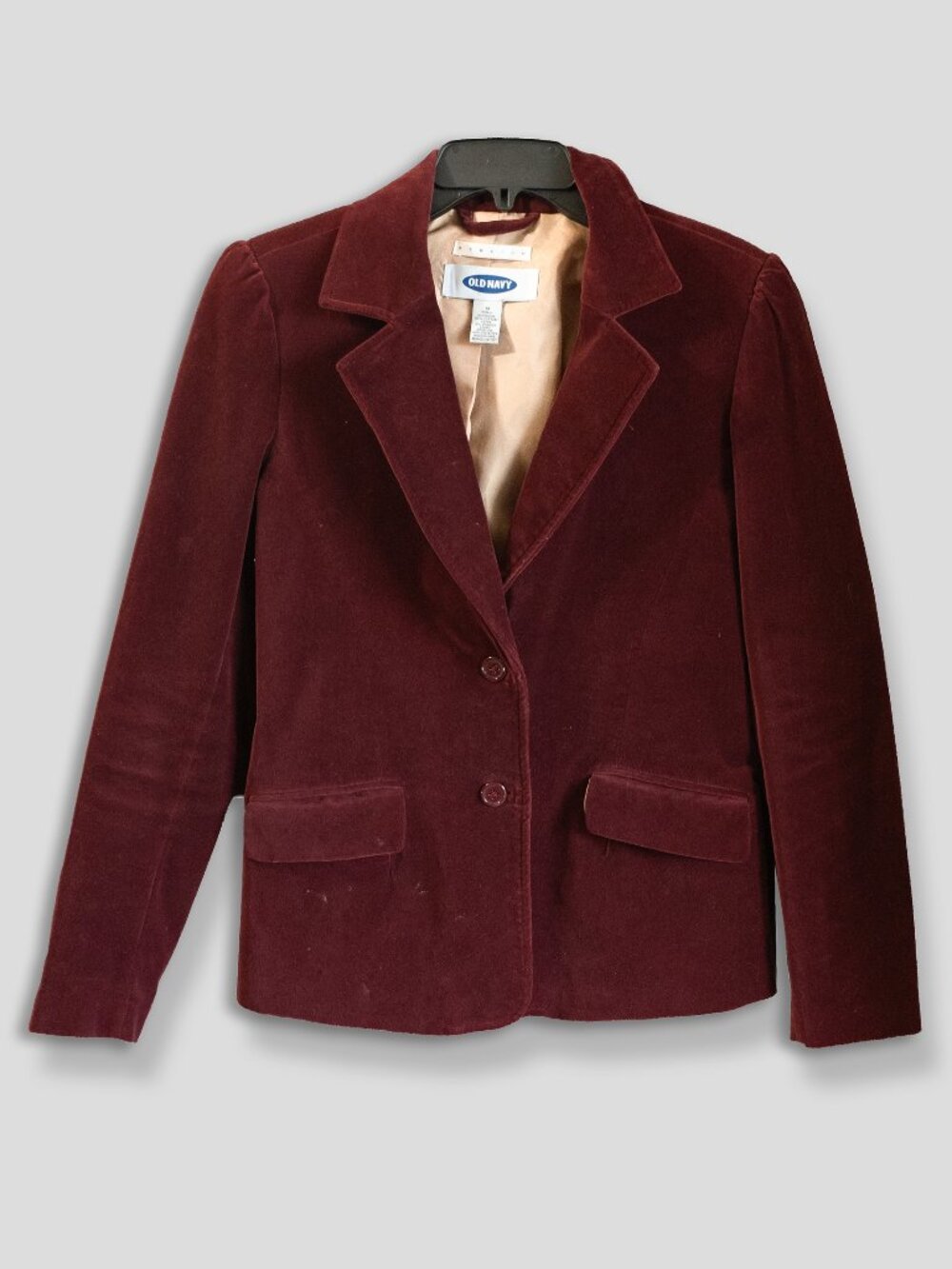 Vintage Red Velvet Jacket Burgundy Whimsigoth 100% Cotton Victorian Blazer